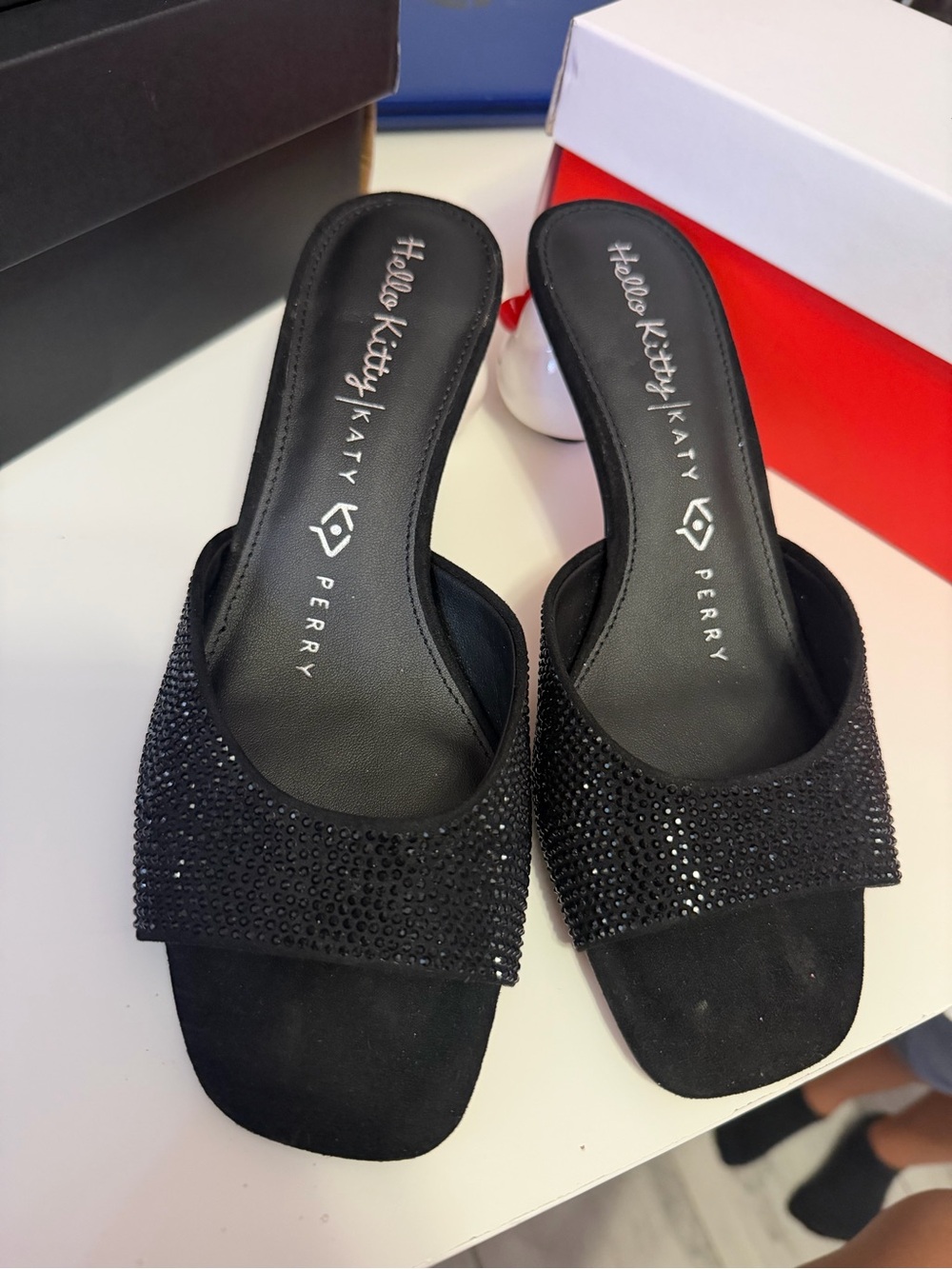 Katy Perry Collections Black Hello Kitty Embellished Slide Mules - Picture 4 of 4
